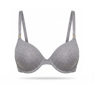 Gray bra on a white background