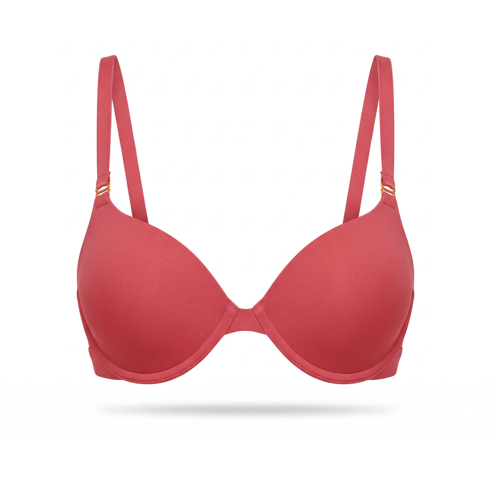 Red bra on a white background