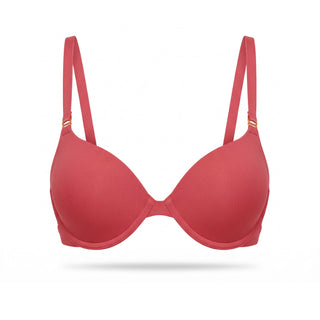Red bra on a white background