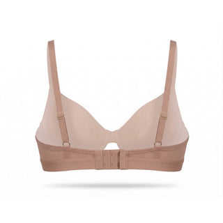 Beige bra on a white background