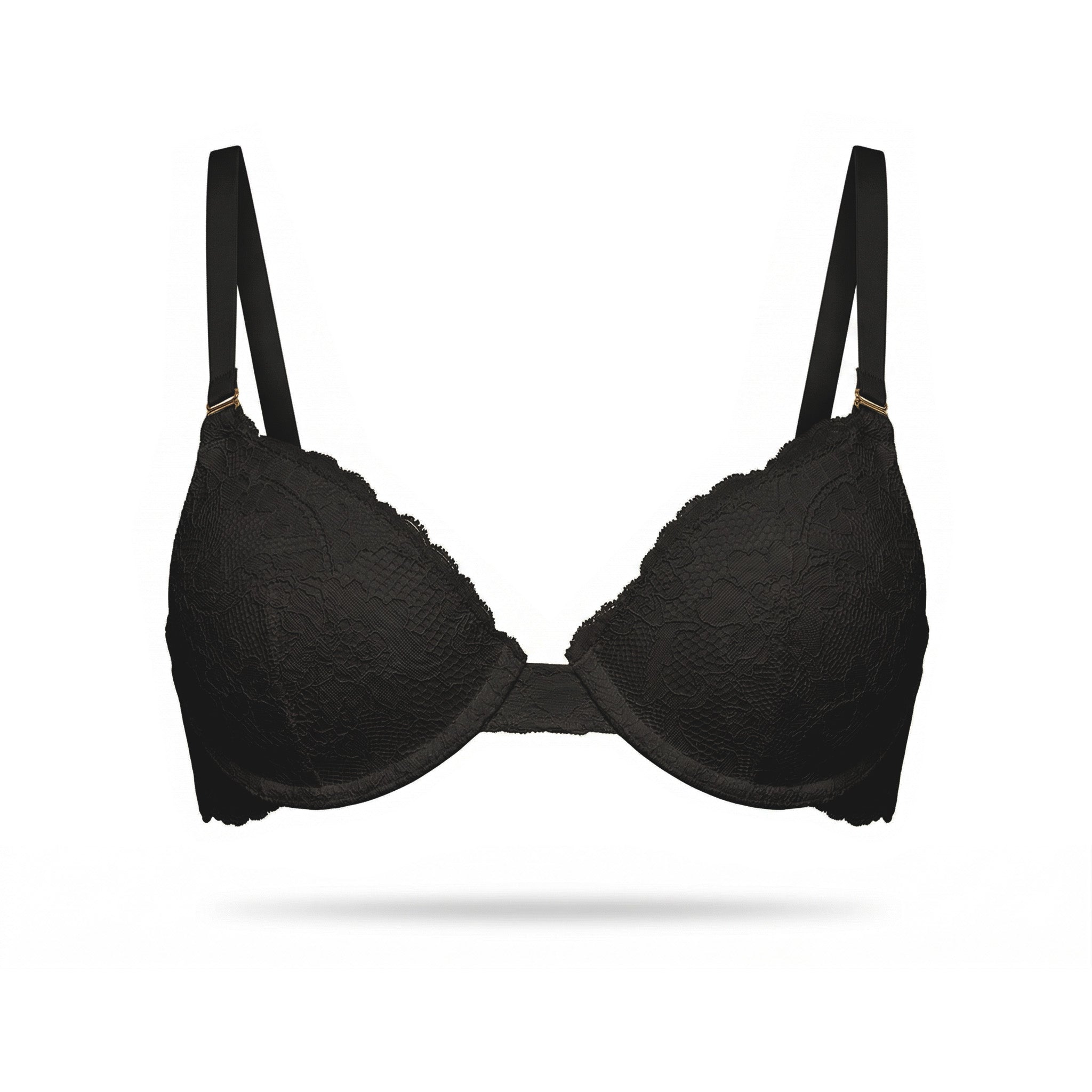 Black bra on a white background