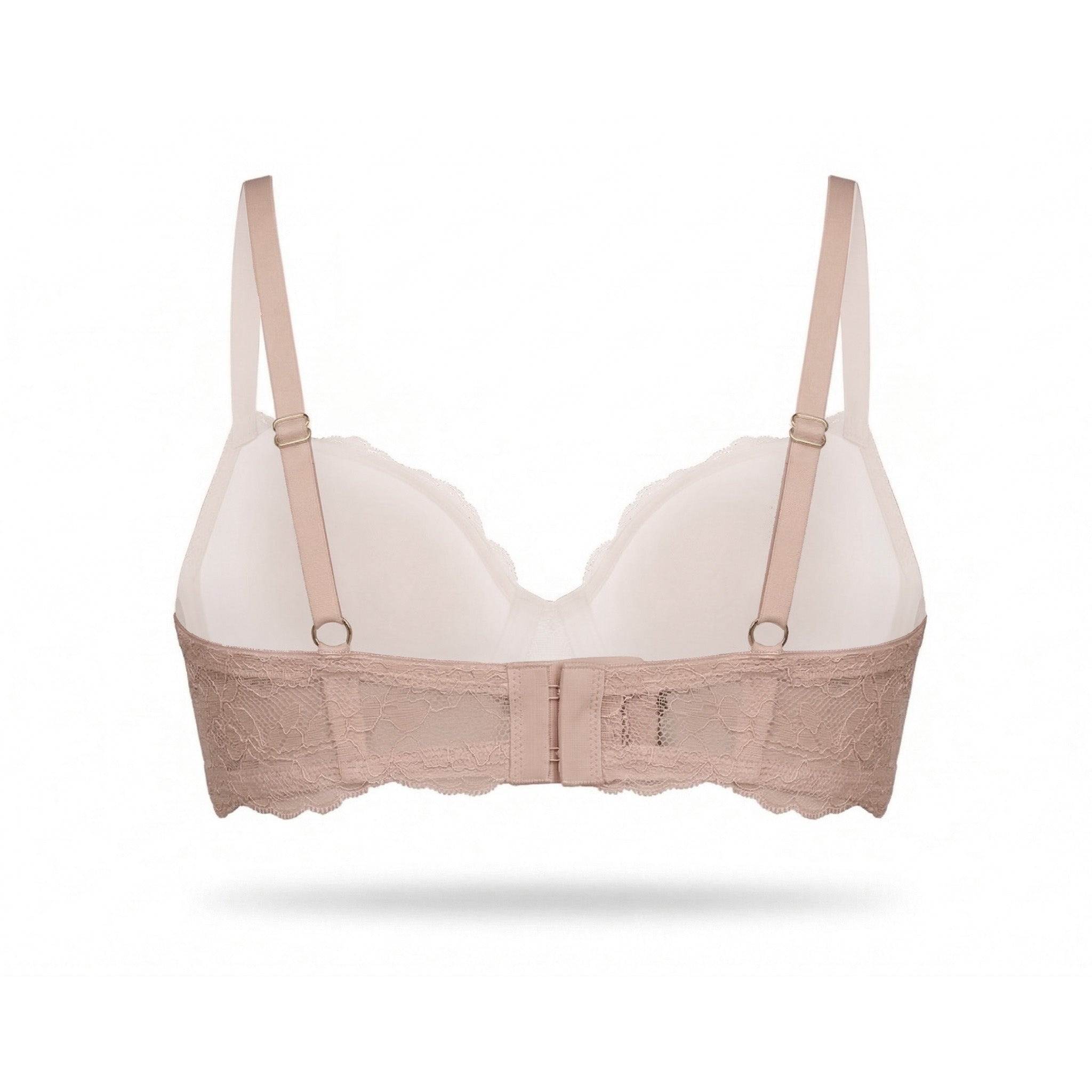 Beige bra on a white background