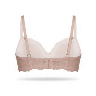 Beige bra on a white background
