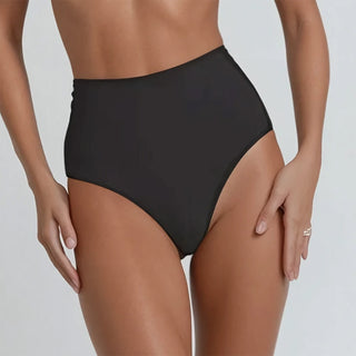 High-Waisted Thong Black in white background